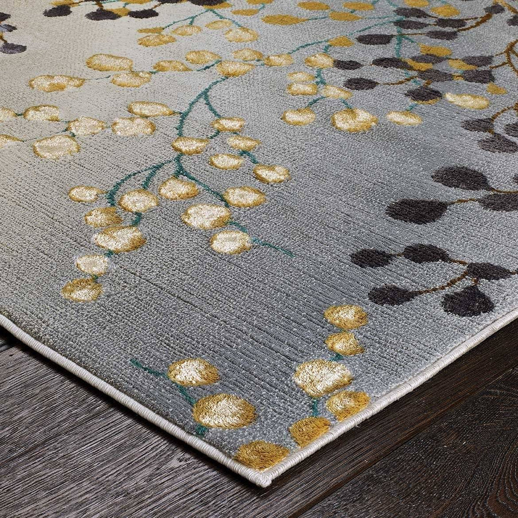Jas Grey/Gold/Purple Area Rug RUGSANDROOMS 