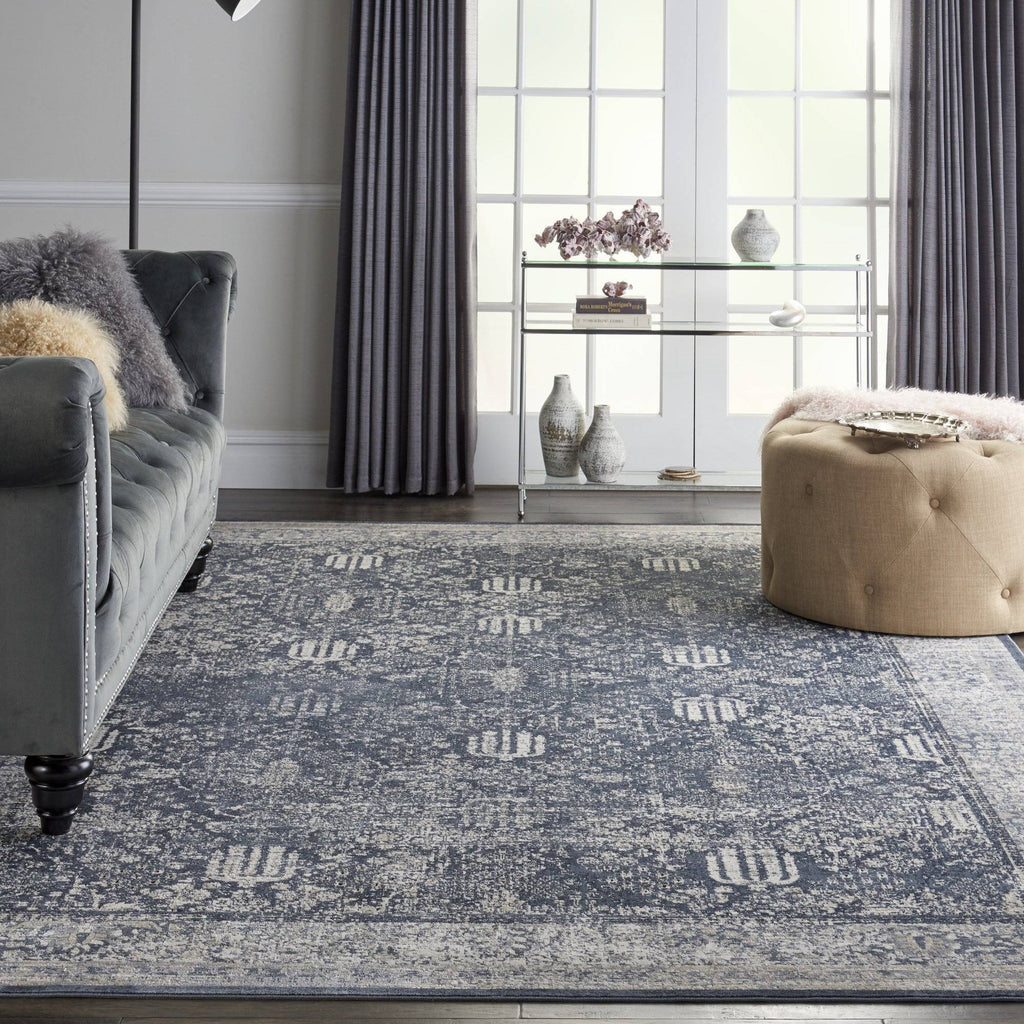Kathy Ireland Malta Navy/Ivory Area Rug RUGSANDROOMS 