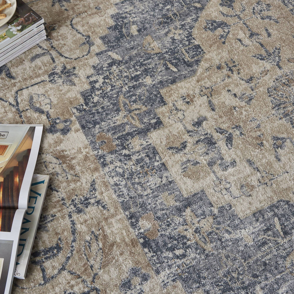 Kathy Ireland Malta Ivory/Blue 11 Area Rug RUGSANDROOMS 