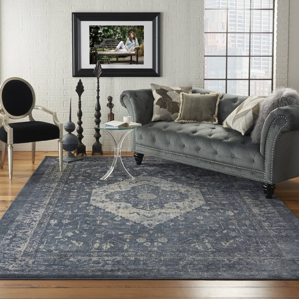 Kathy Ireland Malta Navy 11 Area Rug RUGSANDROOMS 
