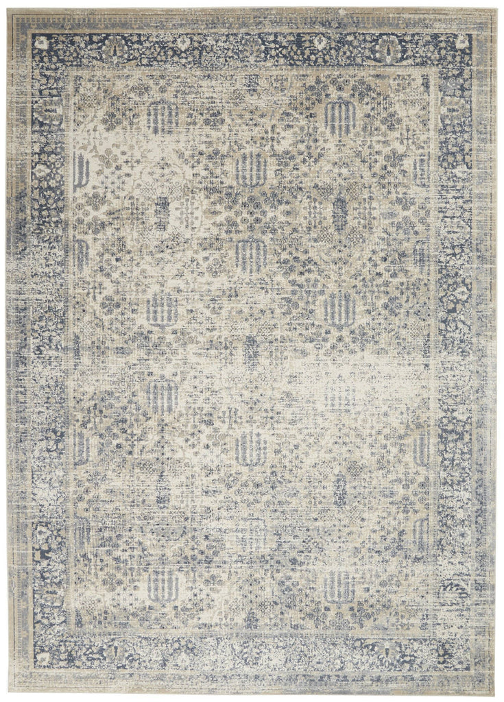 Kathy Ireland Malta Ivory/Blue 12 Area Rug RUGSANDROOMS 
