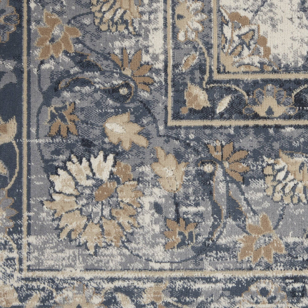 Kathy Ireland Malta Blue/Ivory Area Rug RUGSANDROOMS 