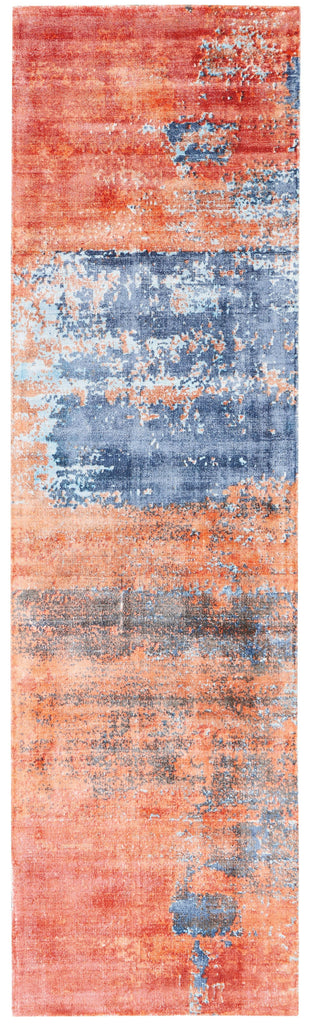 Kathy Ireland Safari Dreams Blue/Brick Area Rug RUGSANDROOMS 