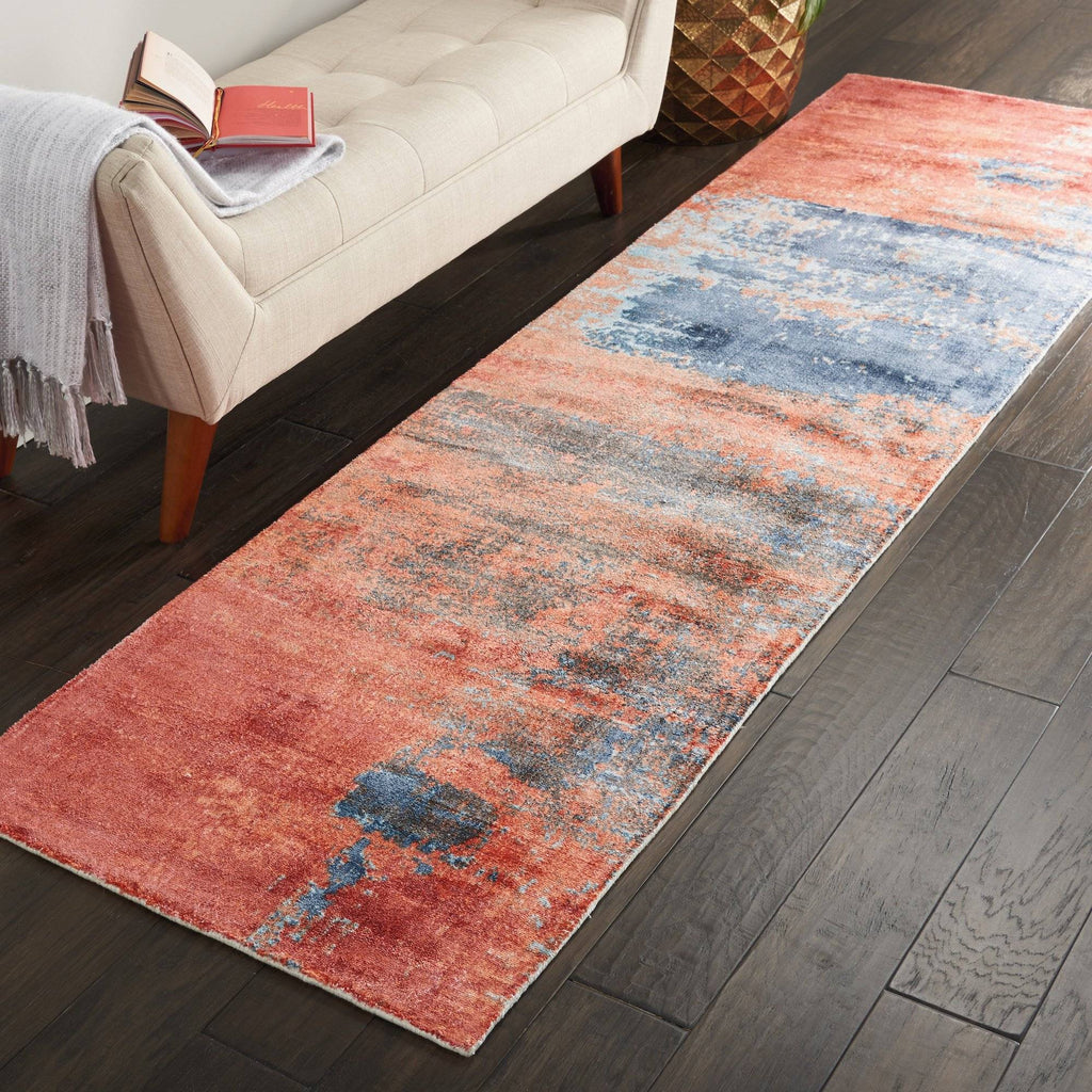 Kathy Ireland Safari Dreams Blue/Brick Area Rug RUGSANDROOMS 