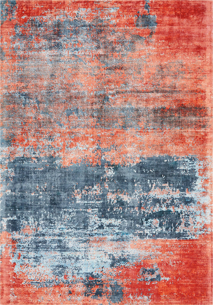 Kathy Ireland Safari Dreams Blue/Brick Area Rug RUGSANDROOMS 