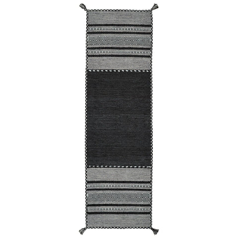 Image of Kelim Charcoal Area Rug RUGSANDROOMS 