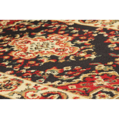 Image of Shan Black/Red Area Rug RUGSANDROOMS 