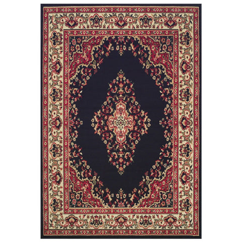 Shan Black/Red Area Rug RUGSANDROOMS 