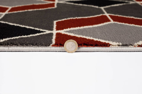 Image of Terra Grey/Terracotta Area Rug RUGSANDROOMS 