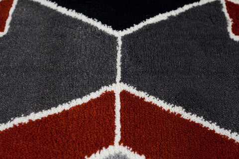 Image of Terra Grey/Terracotta Area Rug RUGSANDROOMS 