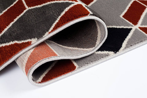 Image of Terra Grey/Terracotta Area Rug RUGSANDROOMS 