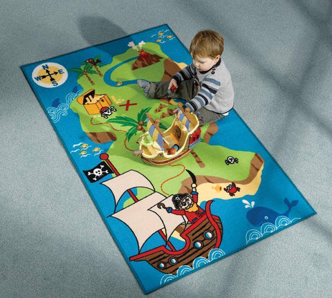 Pirate Map Kids Rug RUGSANDROOMS 