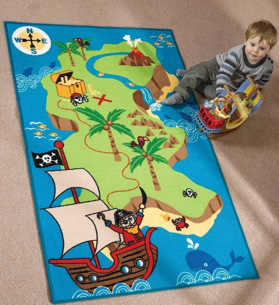 Pirate Map Kids Rug RUGSANDROOMS 