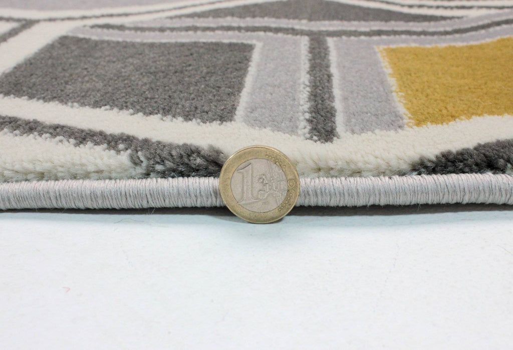 Tekla Grey/Ochre Area Rug RUGSANDROOMS 