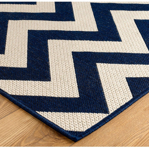 Image of Moda Chevron Blue Area Rug RUGSANDROOMS 