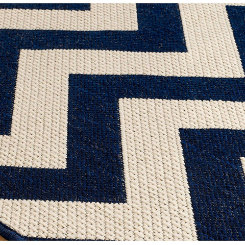 Image of Moda Chevron Blue Area Rug RUGSANDROOMS 