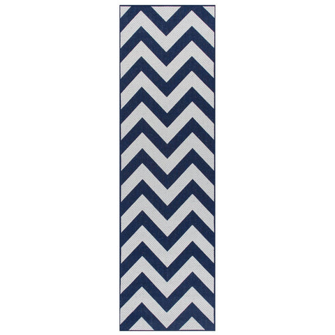 Image of Moda Chevron Blue Area Rug RUGSANDROOMS 