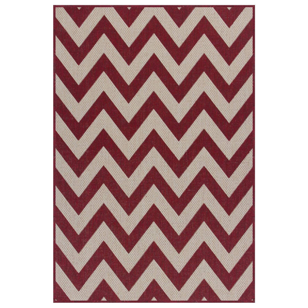 Moda Chevron Red Area Rug RUGSANDROOMS 