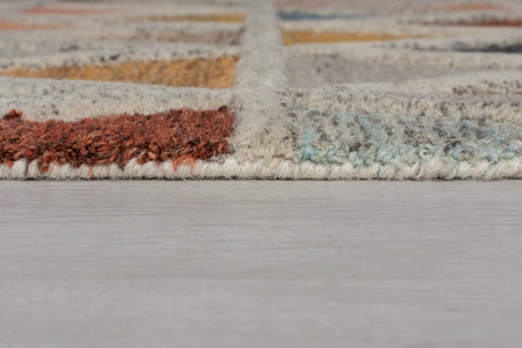 Image of Triangle Orange and Blue Area Rug