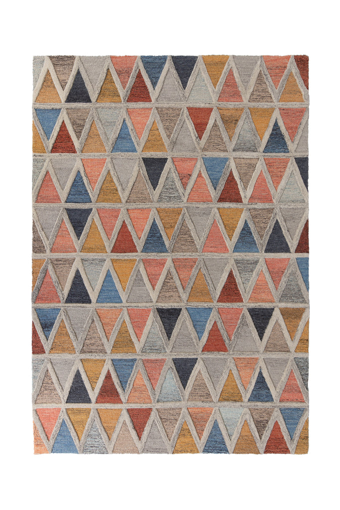Triangle Orange and Blue Area Rug