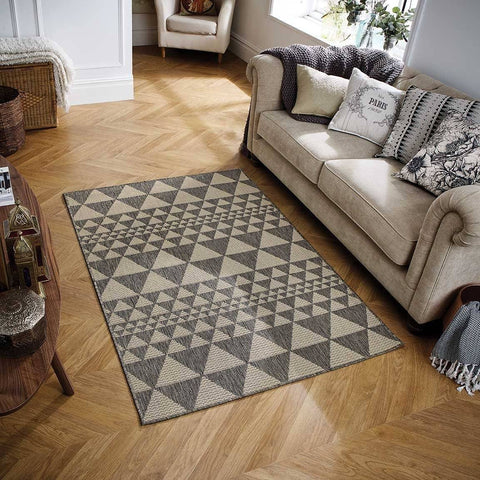 Mona Prism Grey Area Rug RUGSANDROOMS 