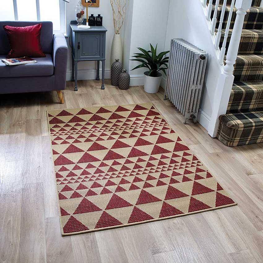 Mona Prism Red Area Rug RUGSANDROOMS 