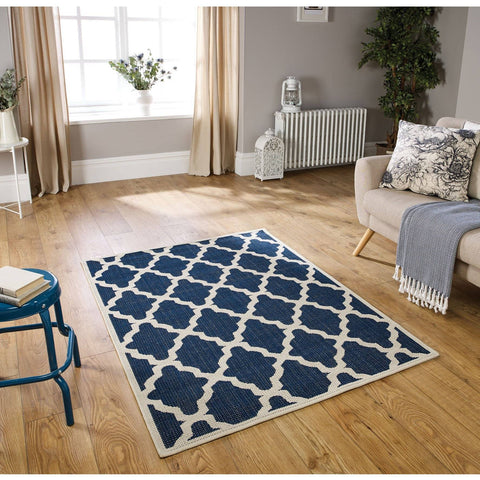 Trellis Blue Area Rug RUGSANDROOMS 