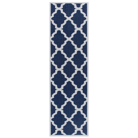 Image of Trellis Blue Area Rug RUGSANDROOMS 