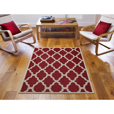 Image of Trellis Red Area Rug RUGSANDROOMS 