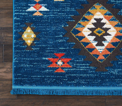 Image of Navajo Blue Area Rug RUGSANDROOMS 