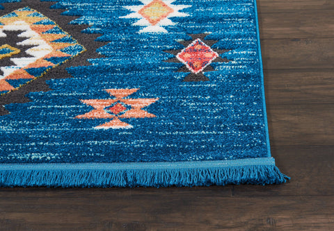 Image of Navajo Blue Area Rug RUGSANDROOMS 