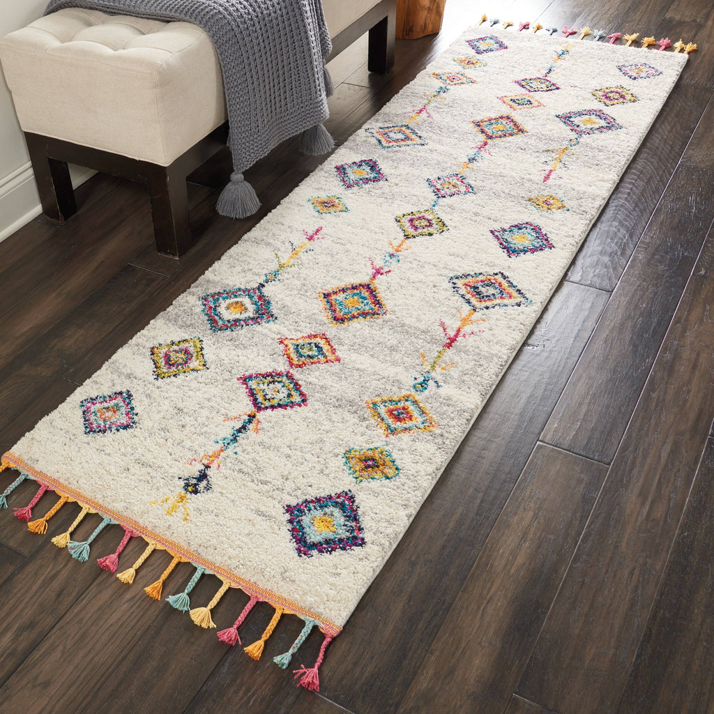 Mena Cream/Grey Area Rug RUGSANDROOMS 