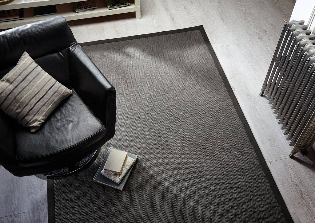 Natural Fibre Grey Area Rug RUGSANDROOMS 