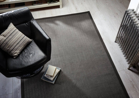Natural Fibre Grey Area Rug RUGSANDROOMS 