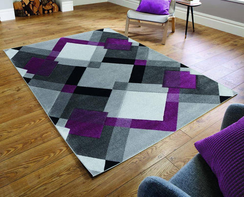 Nimi Grey/Purple Area Rug RUGSANDROOMS 
