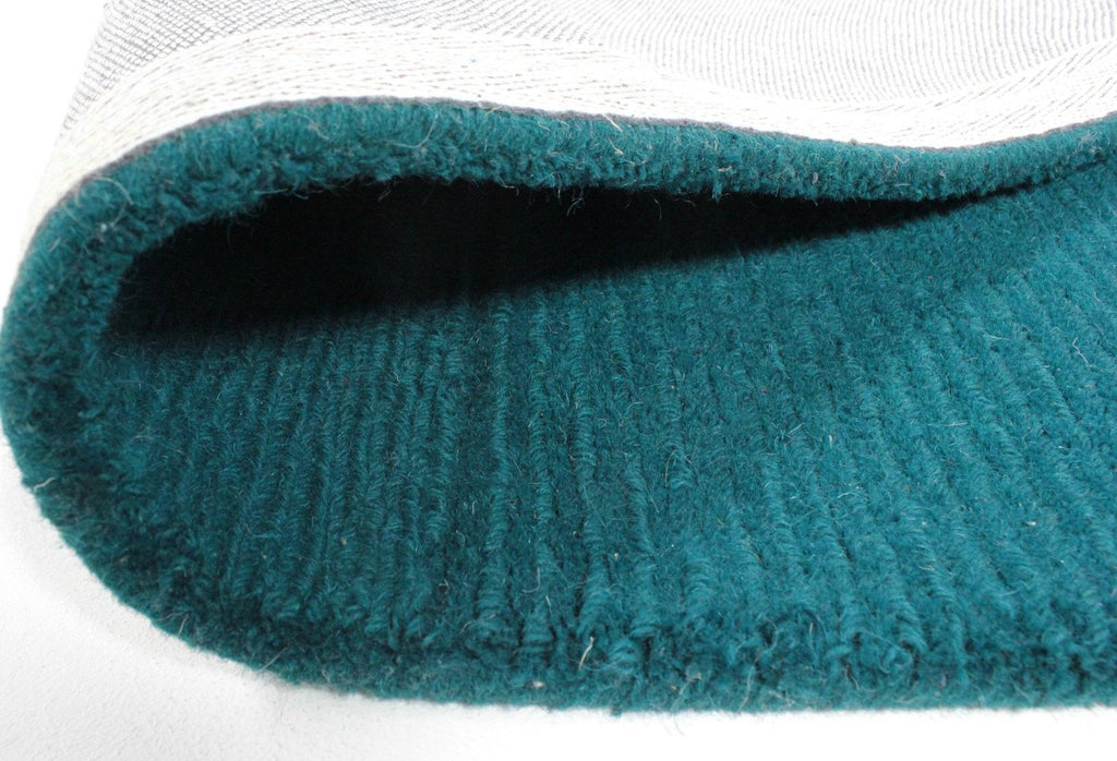 Wool Squares Teal Area Rug RUGSANDROOMS 