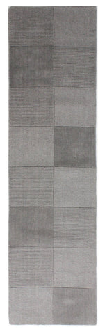 Image of Wool Squares Light Grey Area Rug RUGSANDROOMS 