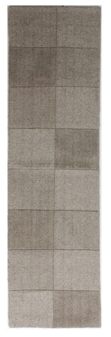 Image of Wool Squares Beige Area Rug RUGSANDROOMS 