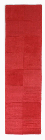 Image of Wool Squares Red Area Rug RUGSANDROOMS 