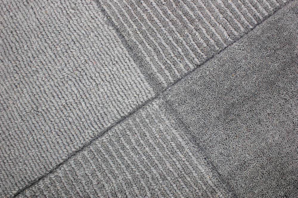 Wool Squares Light Grey Area Rug RUGSANDROOMS 