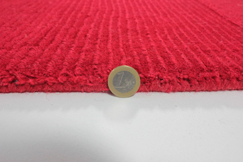 Wool Squares Red Area Rug RUGSANDROOMS 