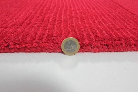 Image of Wool Squares Red Area Rug RUGSANDROOMS 