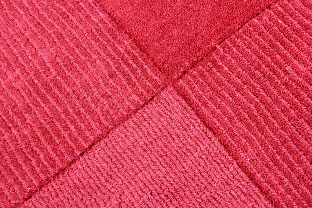 Wool Squares Red Area Rug RUGSANDROOMS 