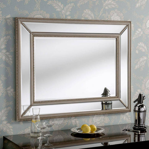 Paris Silver Wall Mirror RUGSANDROOMS 