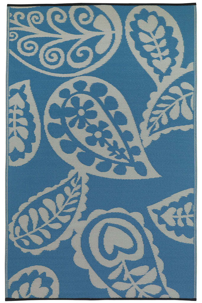 River Blue & White Indoor-Outdoor Area Rug RUGSANDROOMS 