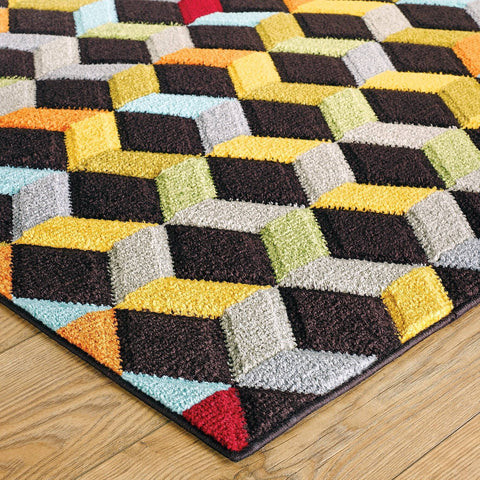 Image of Malta Multi-coloured Area Rug RUGSANDROOMS 