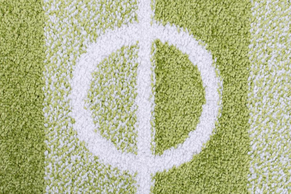 Kid's Football Pitch Green Area Rug RUGSANDROOMS 