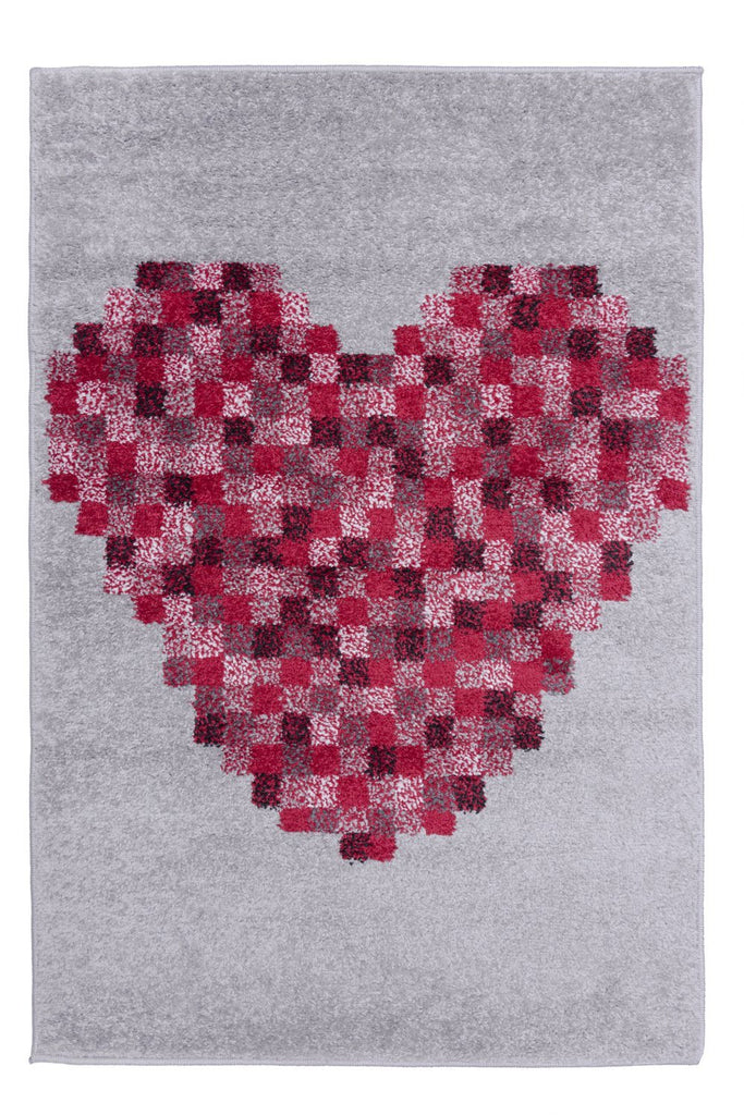 Kid's Pixel Heart Area Rug RUGSANDROOMS 