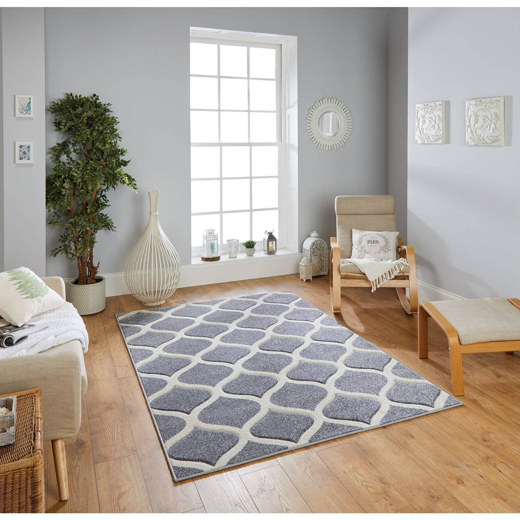 Portland Grey/Cream Area Rug RUGSANDROOMS 