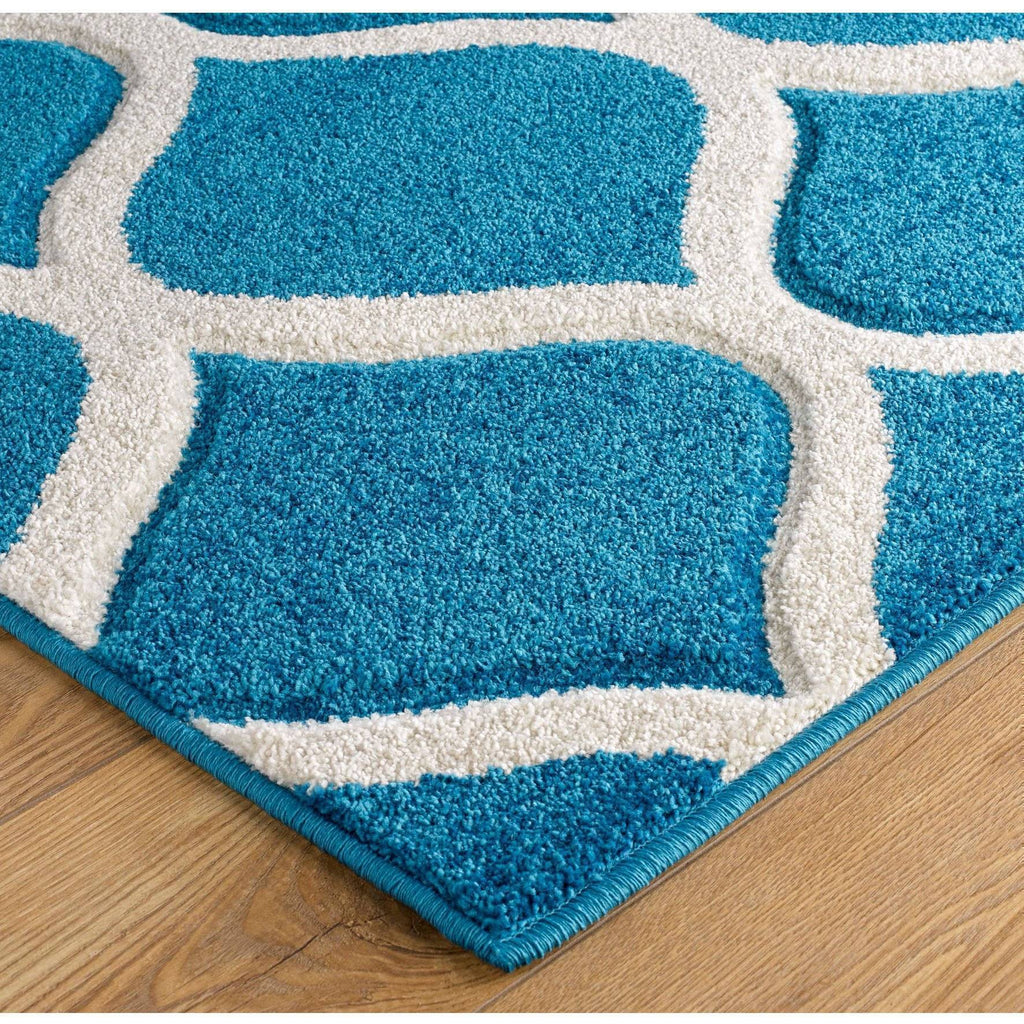 Portland Blue/Cream Area Rug RUGSANDROOMS 
